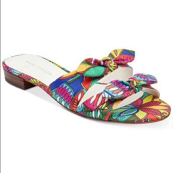 Marc Fisher Shoes - Marc Fisher | Multi-Colored Flat Slide Sandals